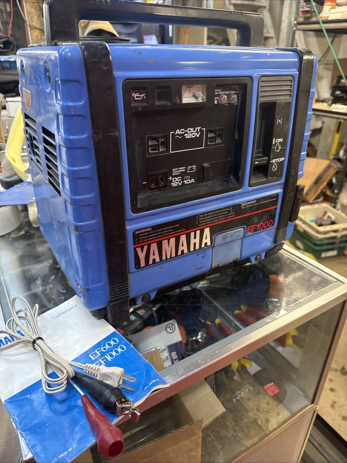 Vintage Yamaha EF1000 EF 1000 Portable Generator 12VDC Japan W/Manual & Cable