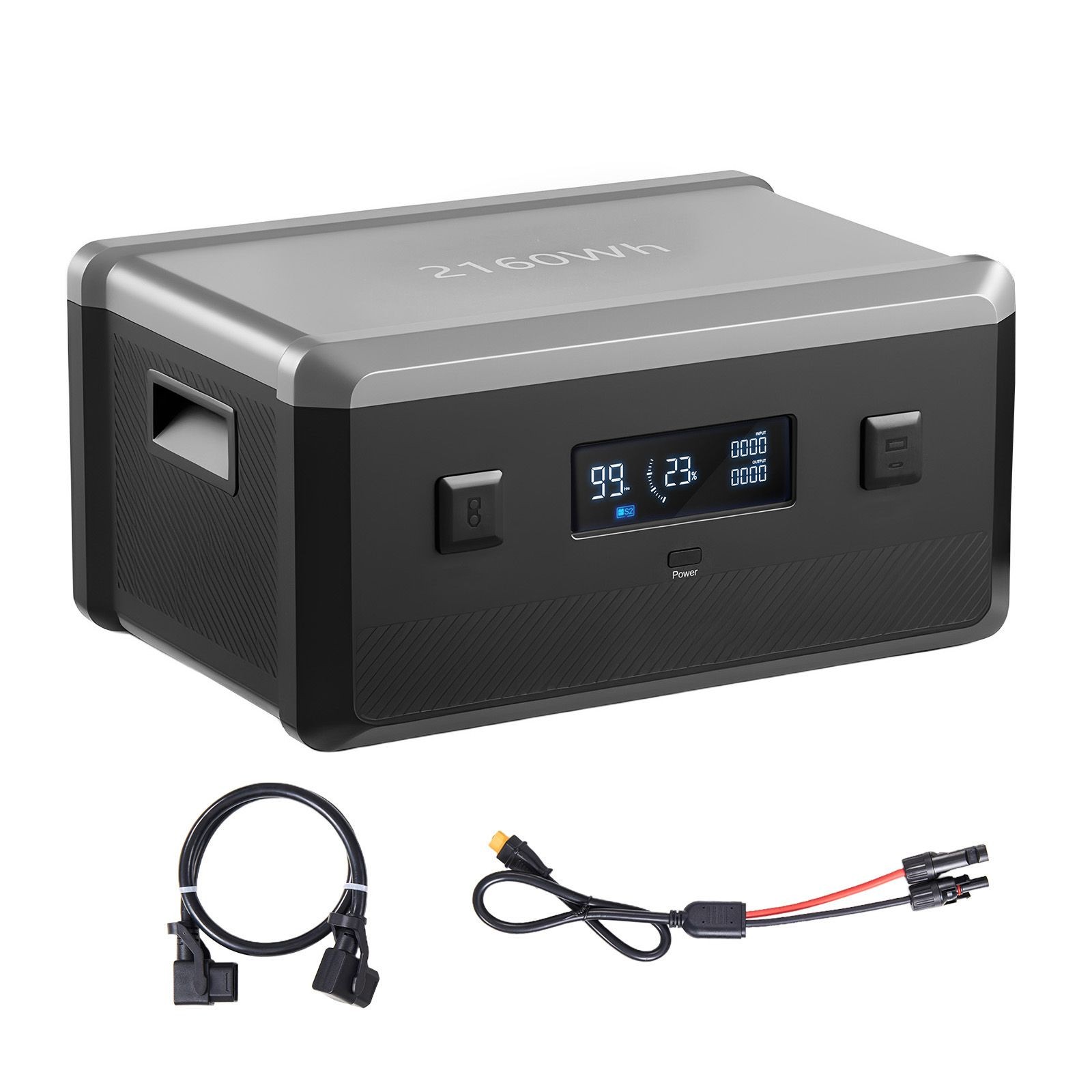 2160Wh LiFePO4 Expansion Battery with 3 Output Ports for Home, Camping, RV