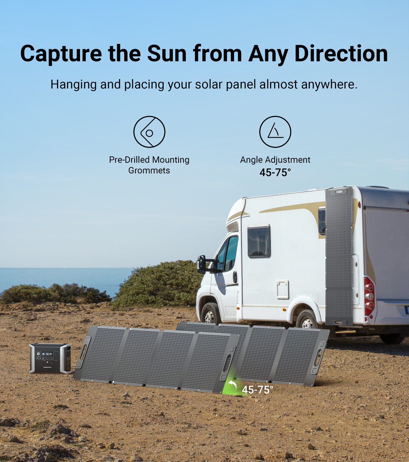 Dabbsson 1330Wh Portable Solar Power Station+1700W Battery+210W Solar Panel Home