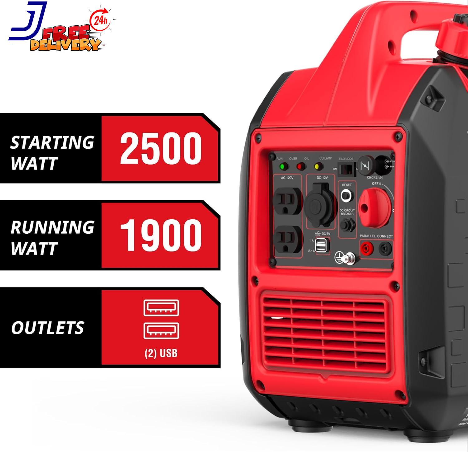 PowerSmart Ultra-Quiet 2,350-Watt Portable Gas Inverter Generator with CO Sensor