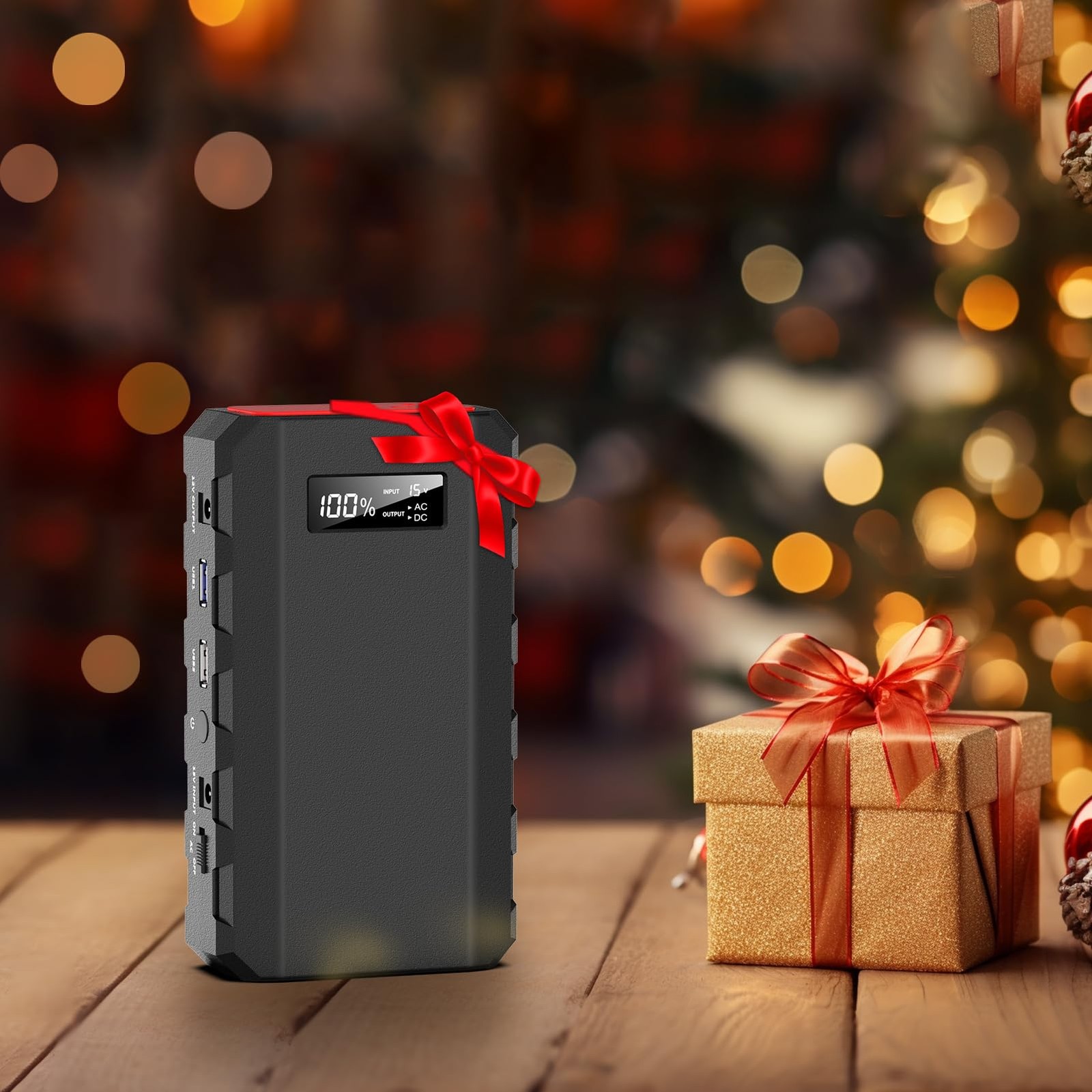 powkey 88Wh Portable Power Station 24000mAh Camping Solar Black, Black