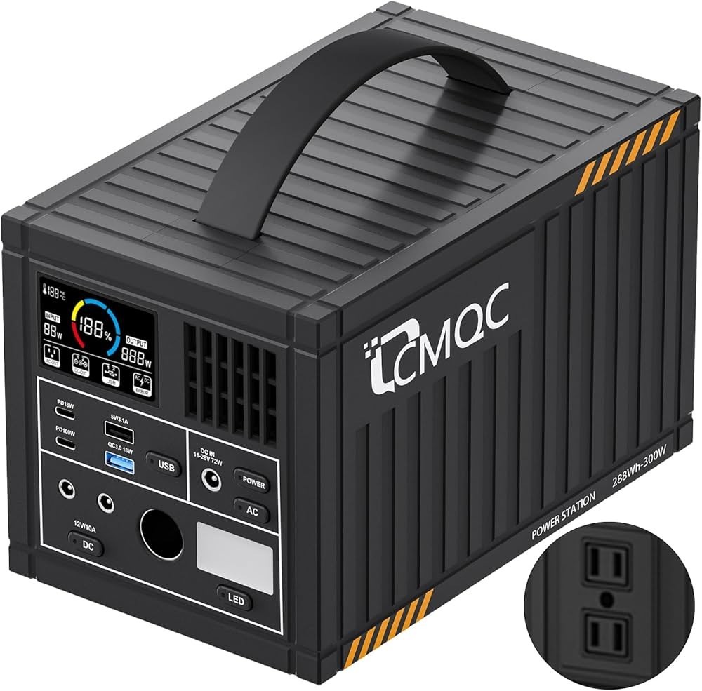 ✅ Portable Power Station Pure Sine Wave 288Wh LiFePO4 Battery Generator