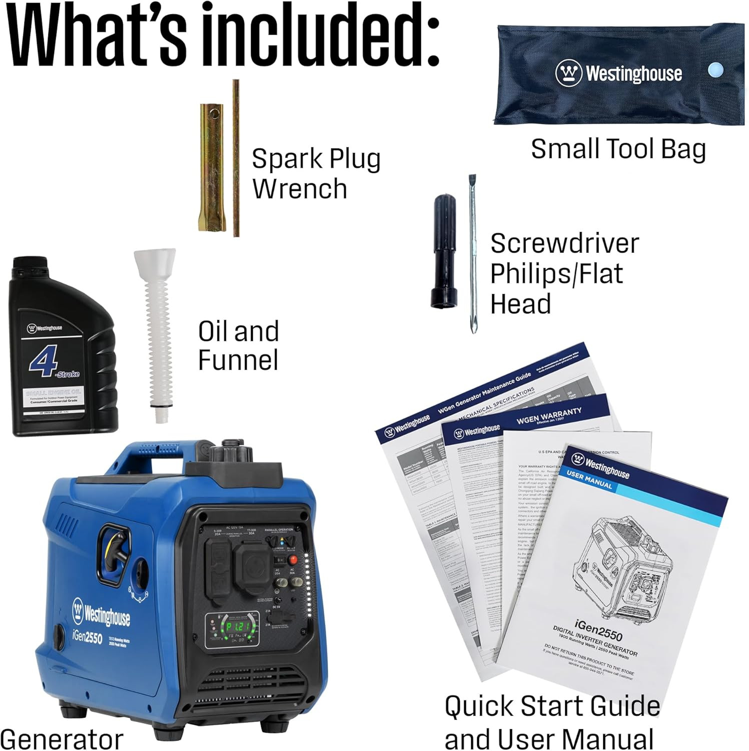Ultra Quiet 2550W Portable Inverter Generator – RV Ready & Lightweight