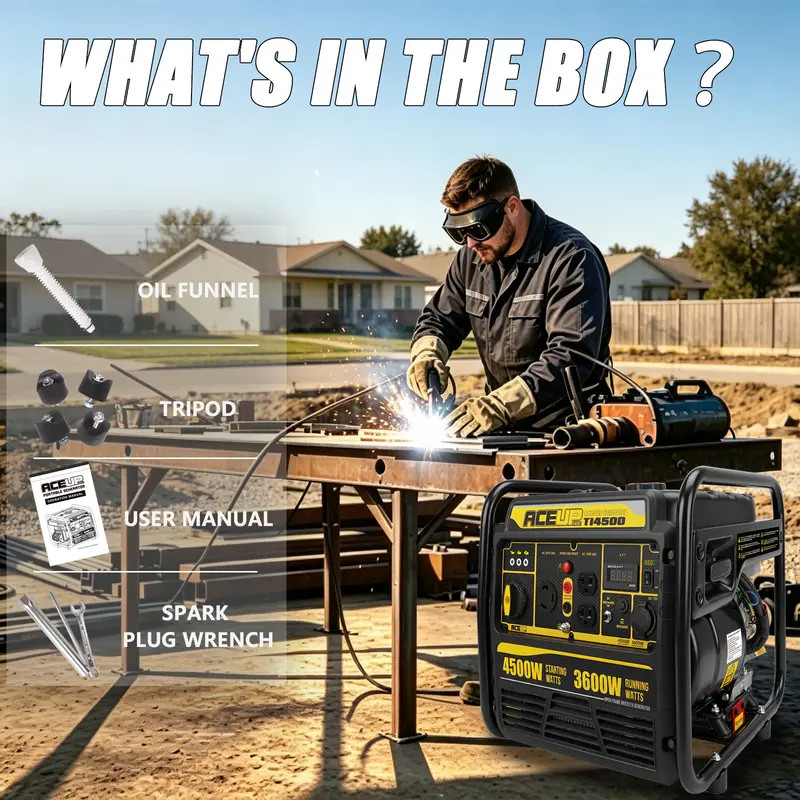 4500W Inverter Generator Gas 4-Stroke 223CC Hurricane, Emergency & Outdoor Use