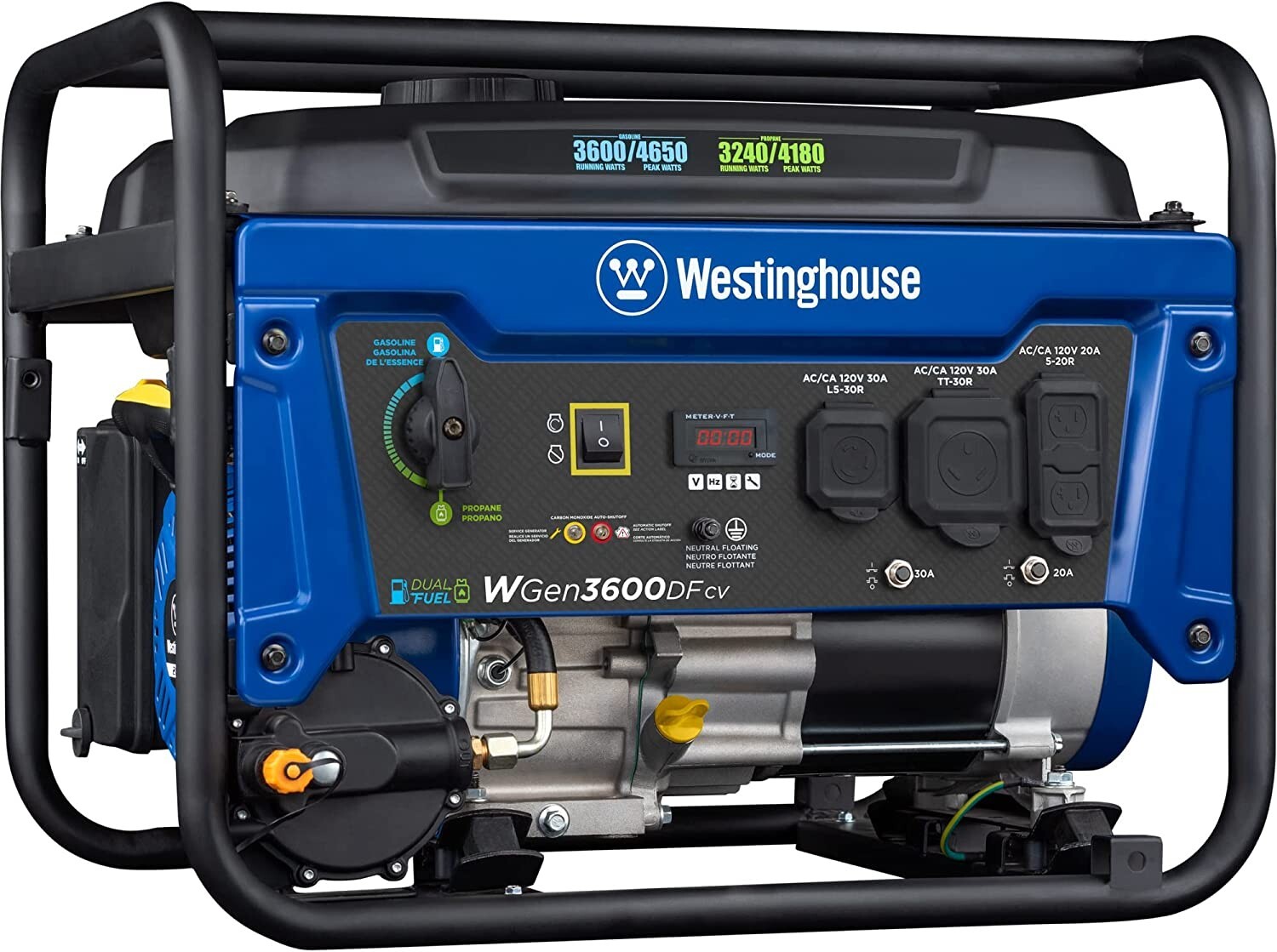 Westinghouse 4,650-W Portable RV Ready Dual Fuel Powered Generator w/ CO Sensor