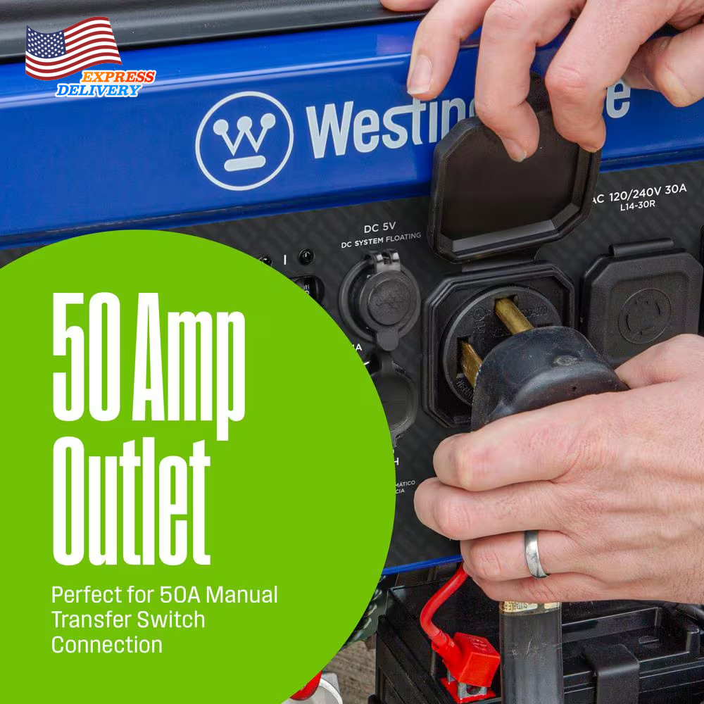 Tri-Fuel Portable Generator with Transfer Switch Outlet Remote Start & CO Sensor