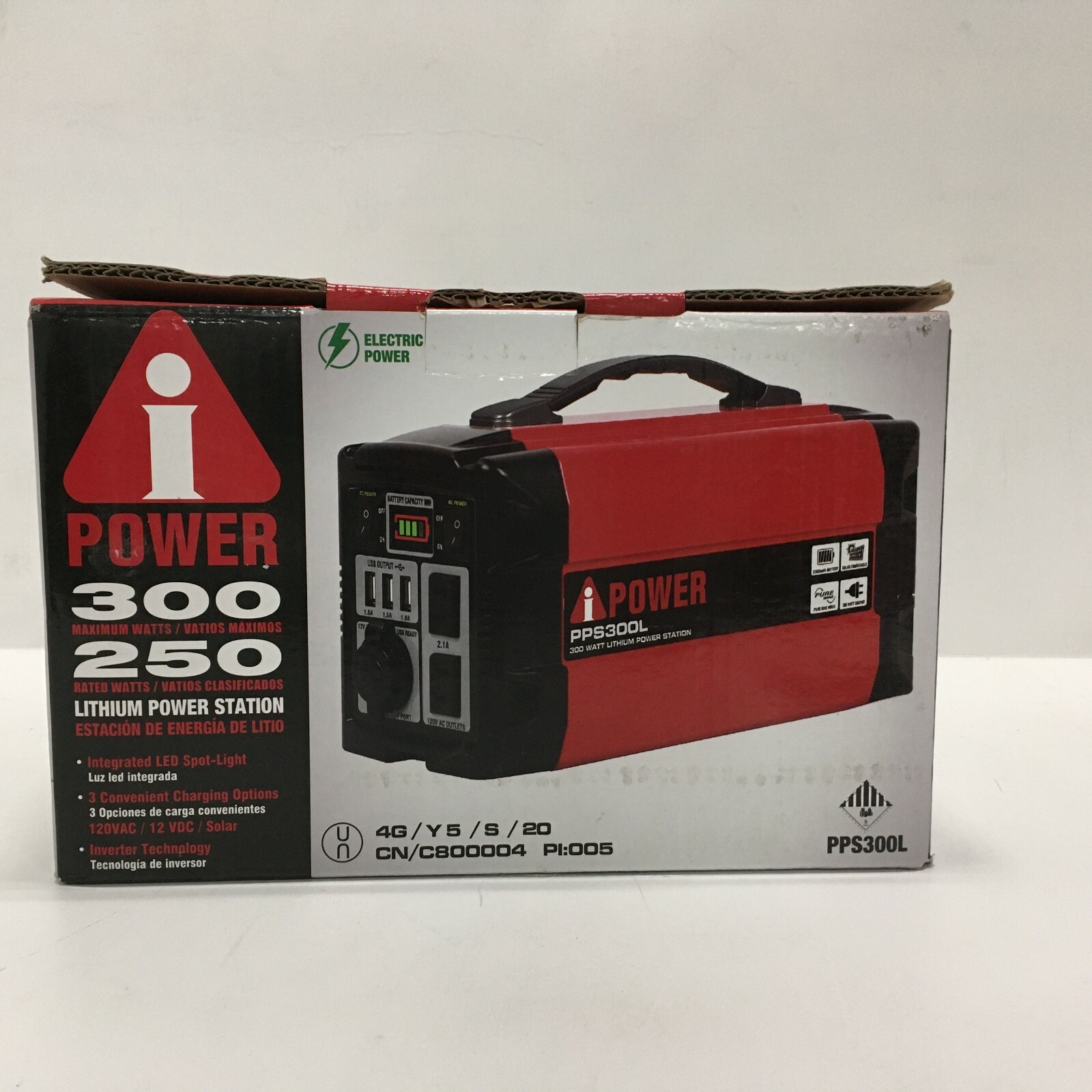 A-iPower 300 Watt Lithium Power Supply, Built In Integrated LED Spotlight