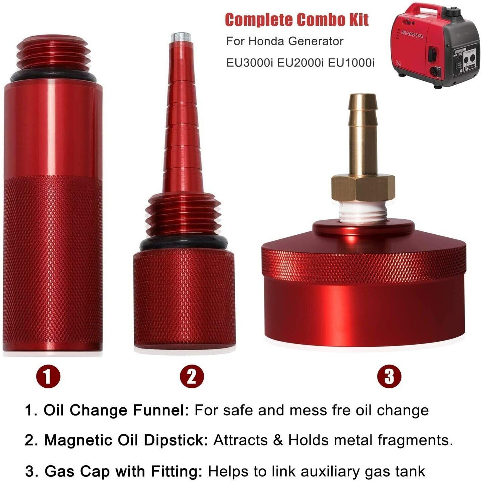 Extended Run Gas Cap, DipStick & Oil Funnel for Honda Generator EU2000i EU1000i
