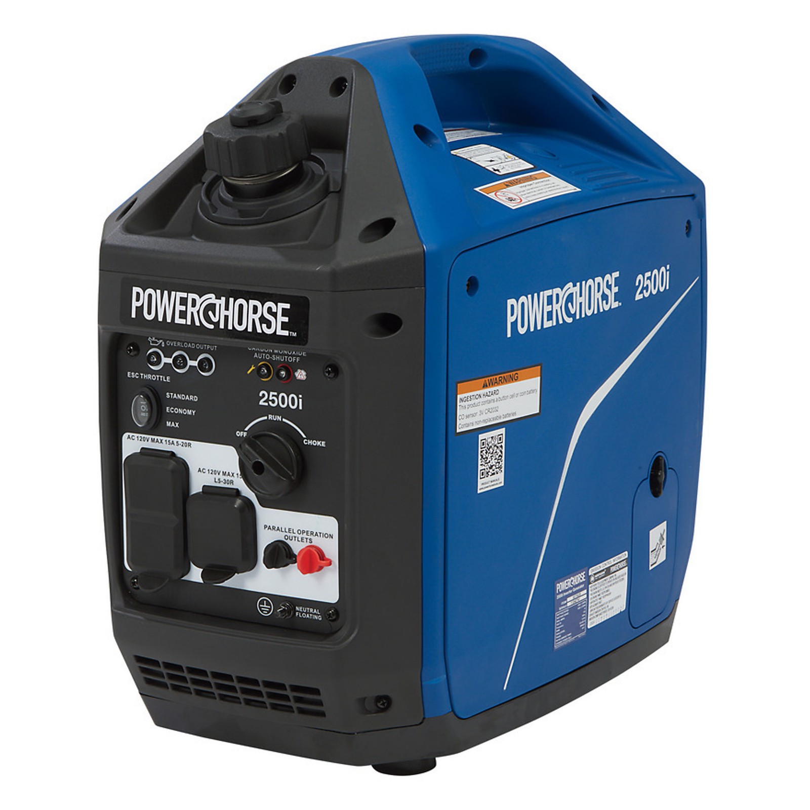 Powerhorse Inverter Generator, 2500 Surge Watts, 1800 Rated Watts, 120V, CO