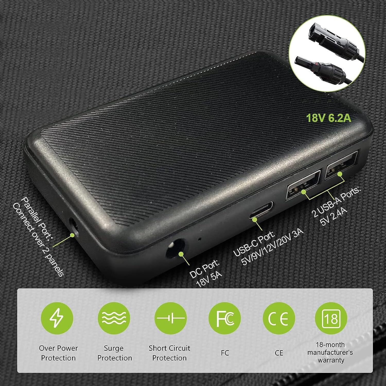 ALLPOWERS 140W Waterproof Foldable Solar Panel Charger For Solar Generator Trip