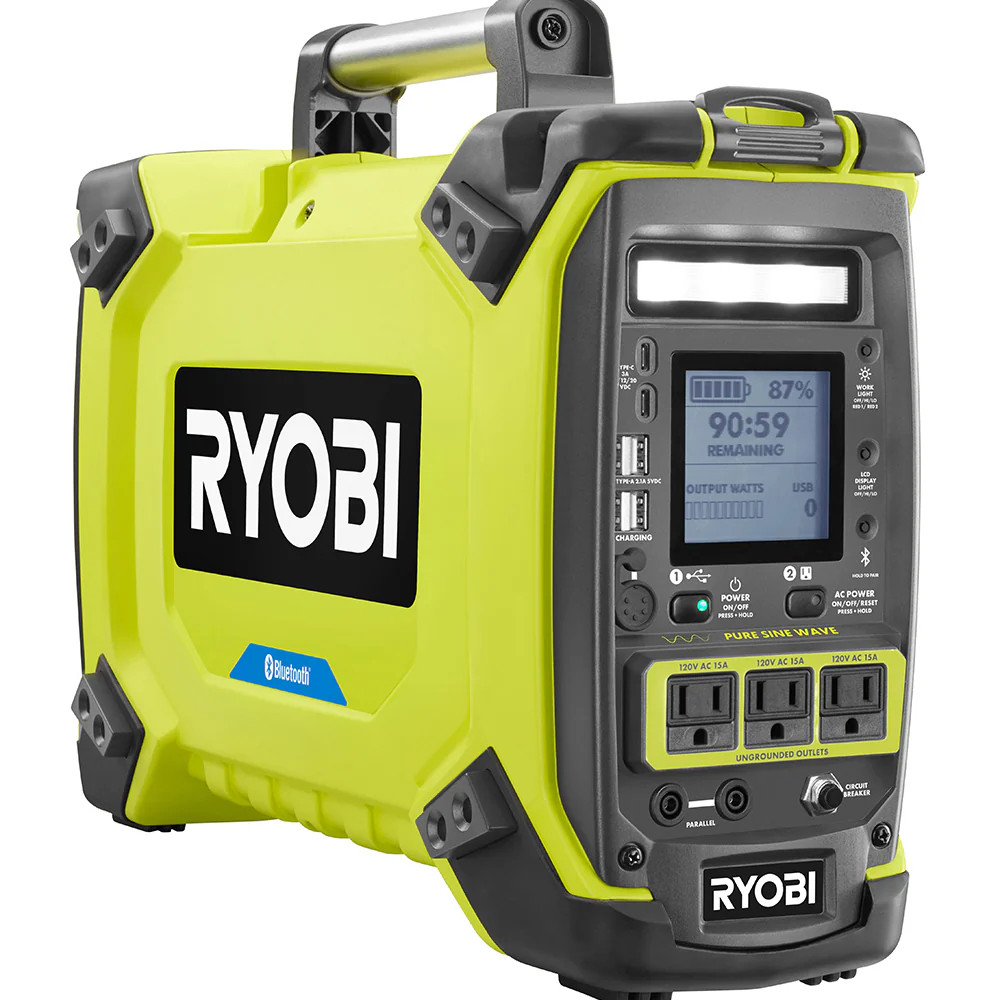 Ryobi 1800W/3000W Peak Output Portable Battery Inverter Power Station RYi1000VNM