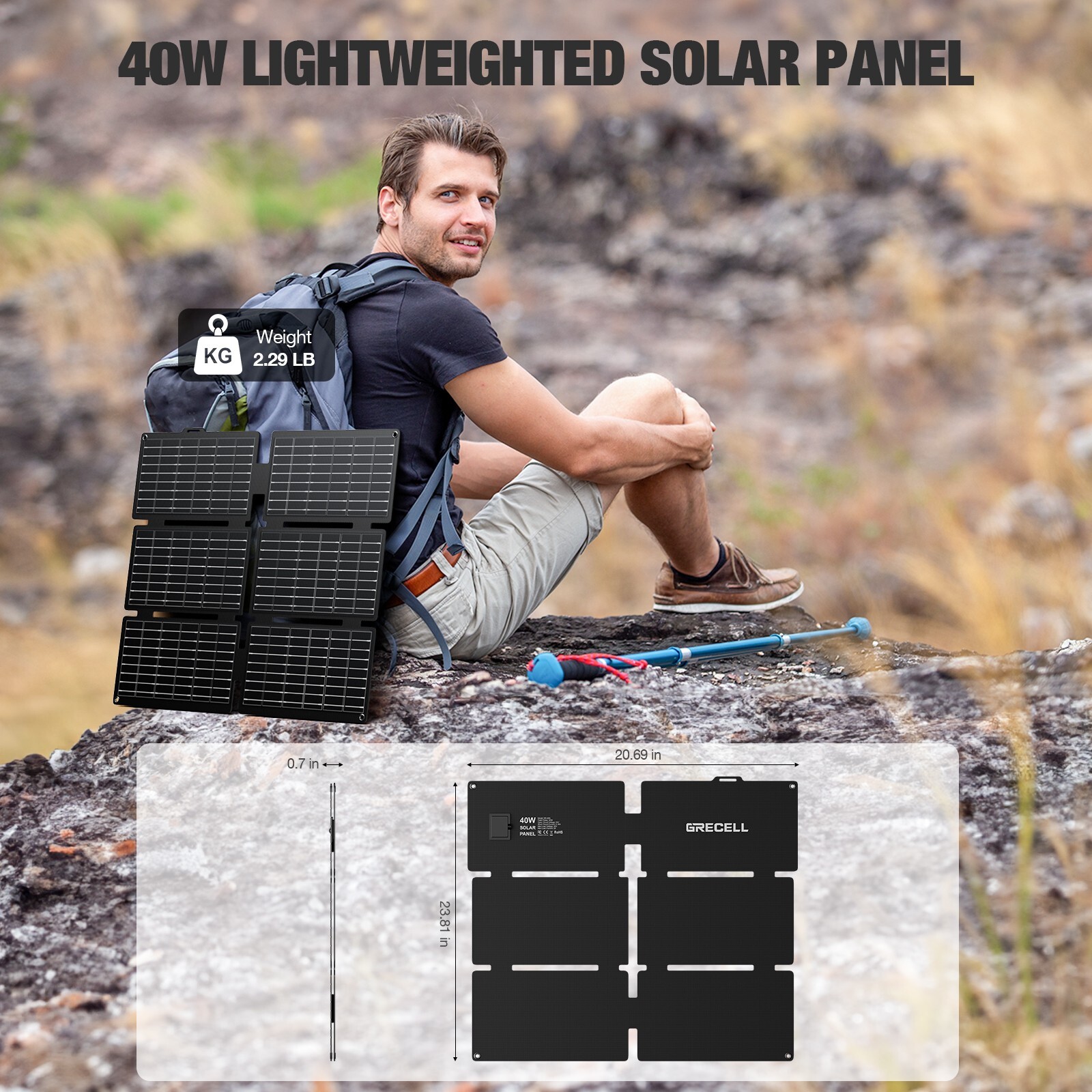 300W Power Station Portable Solar Generator + 40W Solar Panel Kit Grecell(USED)