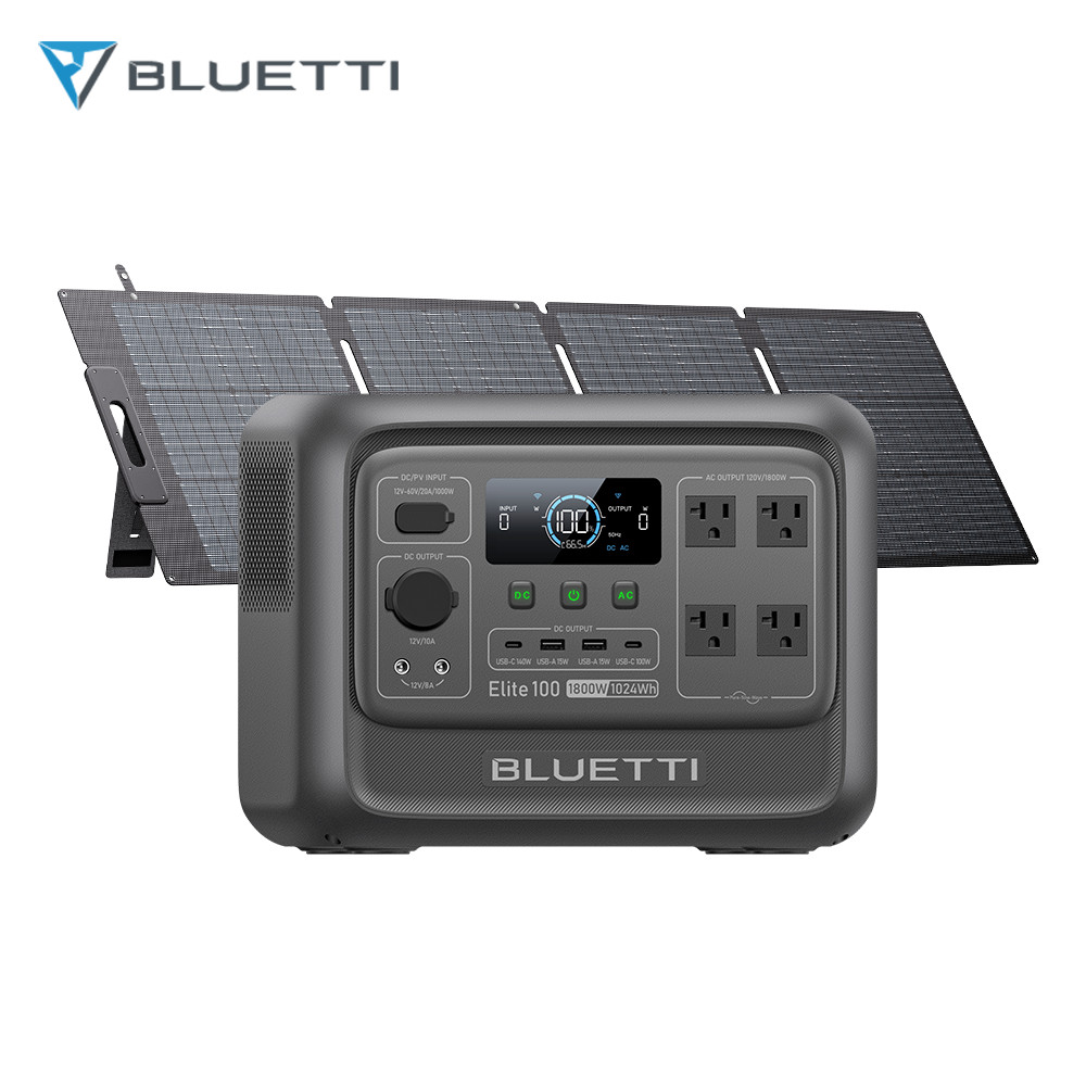 BLUETTI Elite 100 V2 1024Wh Power Station+200W Solar Panel Kit for Outdoor