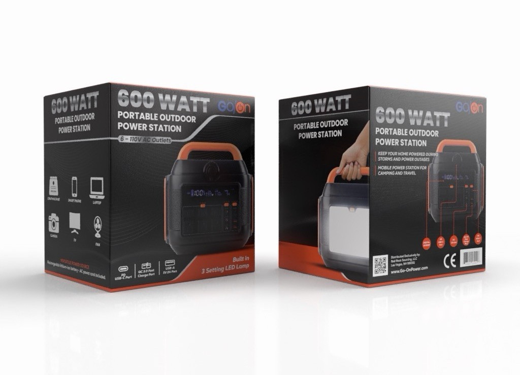 GoOn 600 Watt Portable Power Generator with Built-in 3 Setting LED Lamp