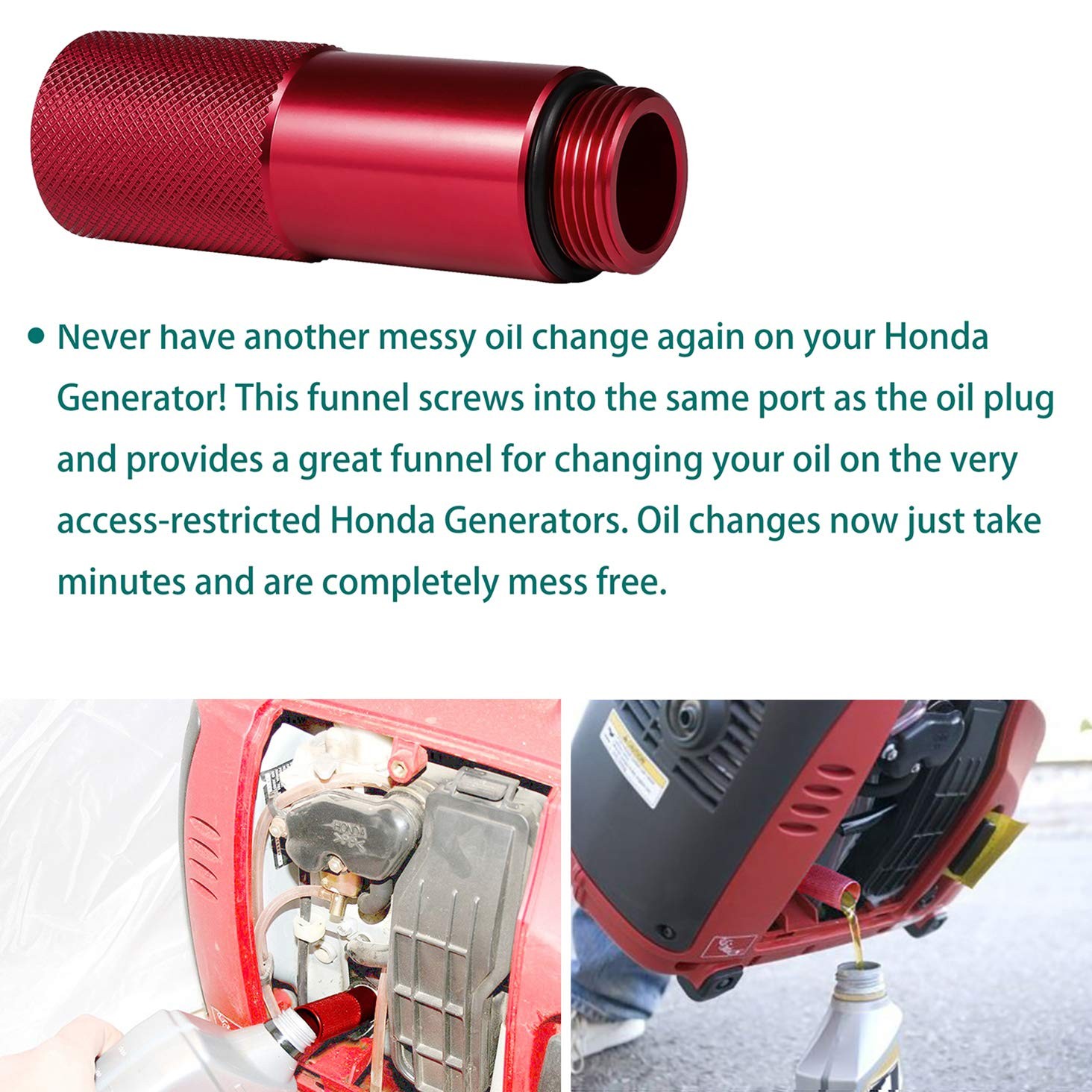 Extended Run Gas Cap+Oil Change Funnel+Magnetic Oil Dipstick For Honda EU2200i