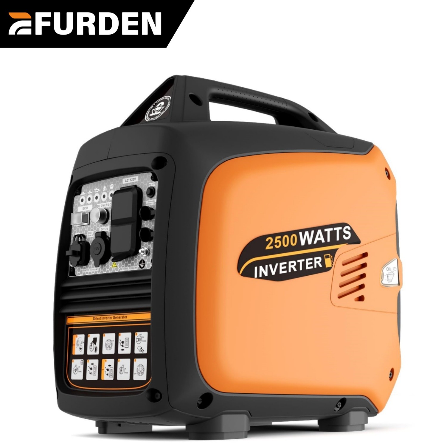 Efurden Generator 2500-Watt Portable Inverter Gas Powered Super Quiet Generator