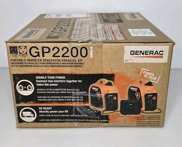 Generac GP2200i Portable Inverter Generator Parallel Kit 7118 w/ (2) 30A Outlets