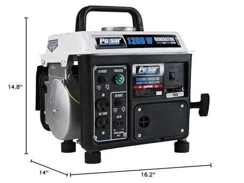 Portable 1,200 Peak Watts Generator with 5-Hour Runtime – Black/White Elegance
