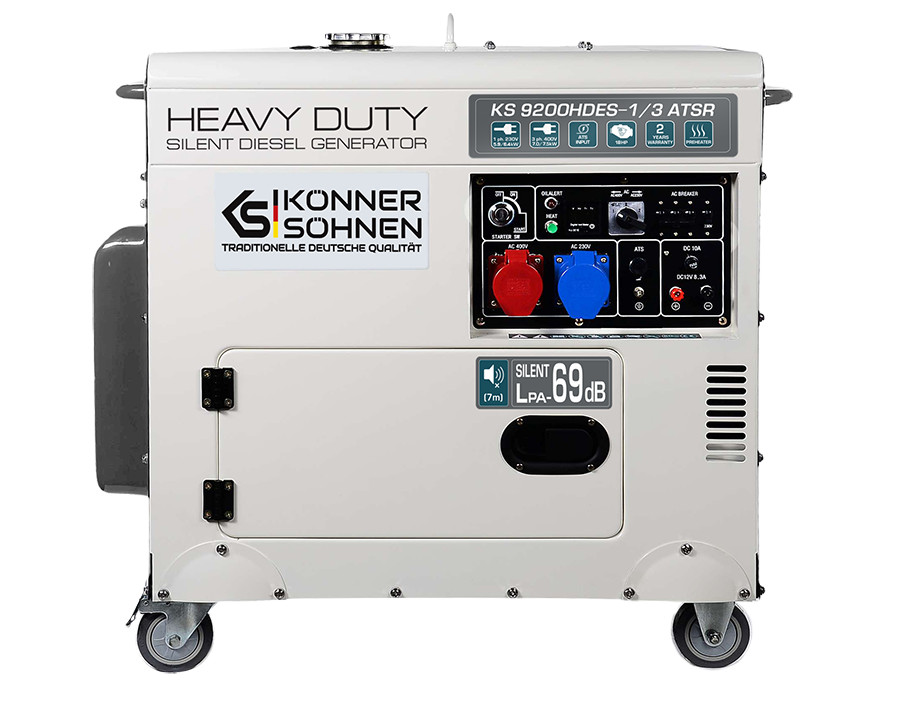 K&S Emergency Generator 230V 400V Diesel Power 7.5kW Ats