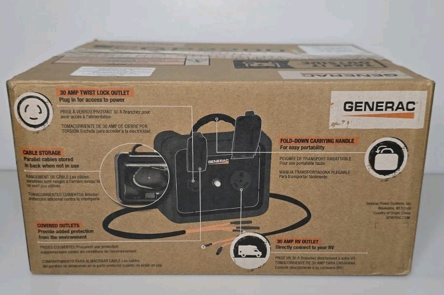 Generac GP2200i Portable Inverter Generator Parallel Kit 7118 w/ (2) 30A Outlets