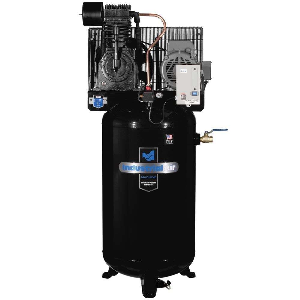 Industrial Air Compressor 7.5 Hp Single Phase 230V 80 Gallon Two Stage