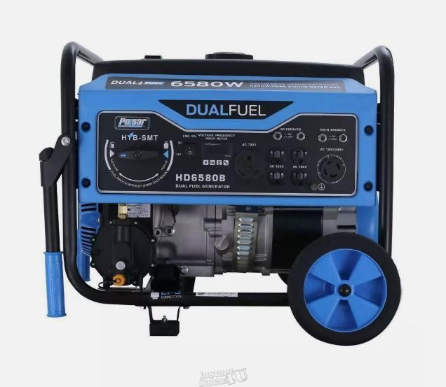 Pulsar 6580W Portable RV Ready Dual Fuel Gas Powered Generator Wheel Kit HD6580B