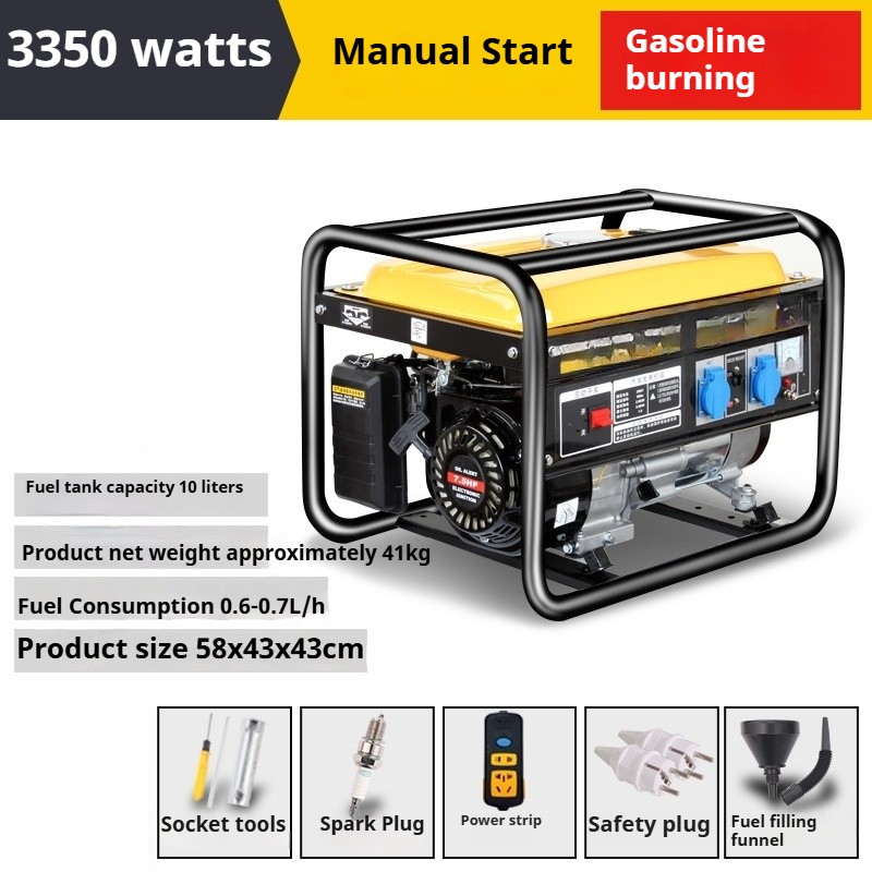 Gasoline Generator 220V Household Small Single-phase 380V Dual Voltage