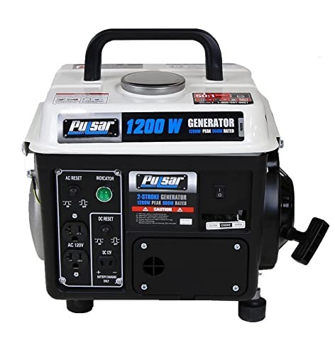 Pulsar PG1202SA 1200W Portable Gas Generator 900W Run Power