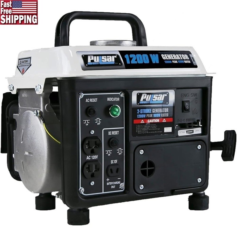 Portable 1200W Gas Generator 2-Stroke Outdoor Camping Durable Power Supply New