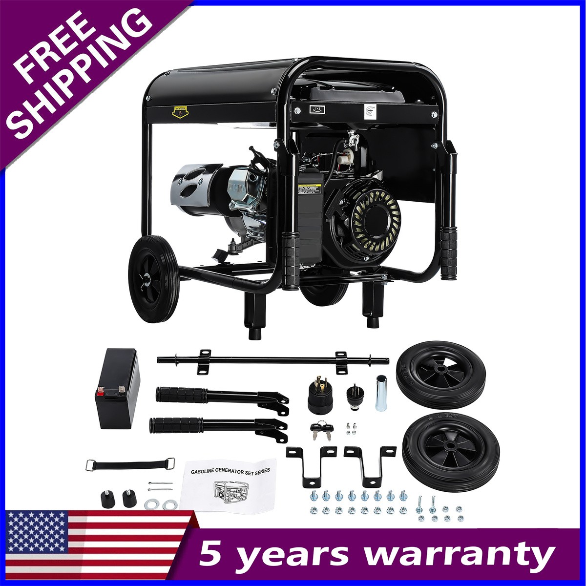 3000W Portable Generator Gas Powered 4 Stroke 110V&220V for Home Construction