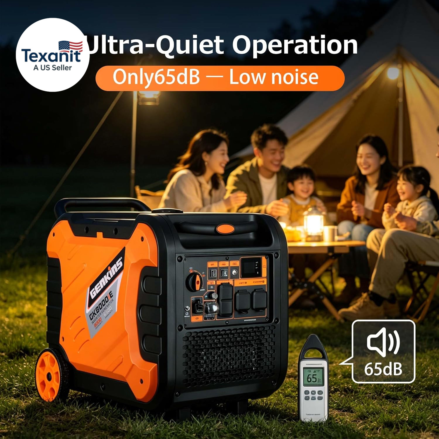 Inverter Generator 8000W Outdoor Portable Generators Gas Powered Super Quiet wit