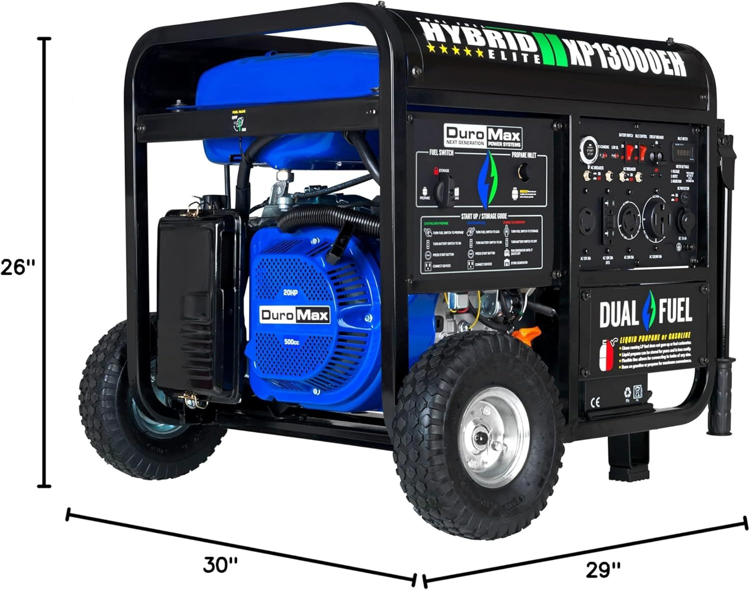 DuroMax XP13000EH 13,000-Watt Dual Fuel Portable Generator