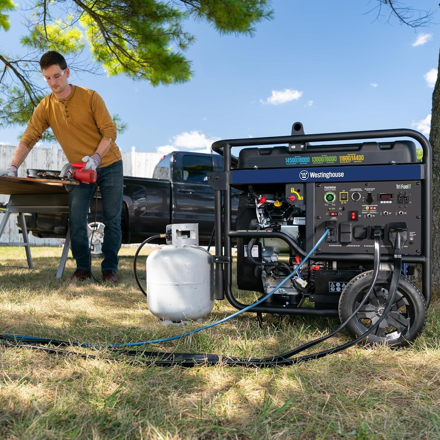 Westinghouse 18,000-W Portable Hybrid Tri-Fuel Gas Generator with Remote Start