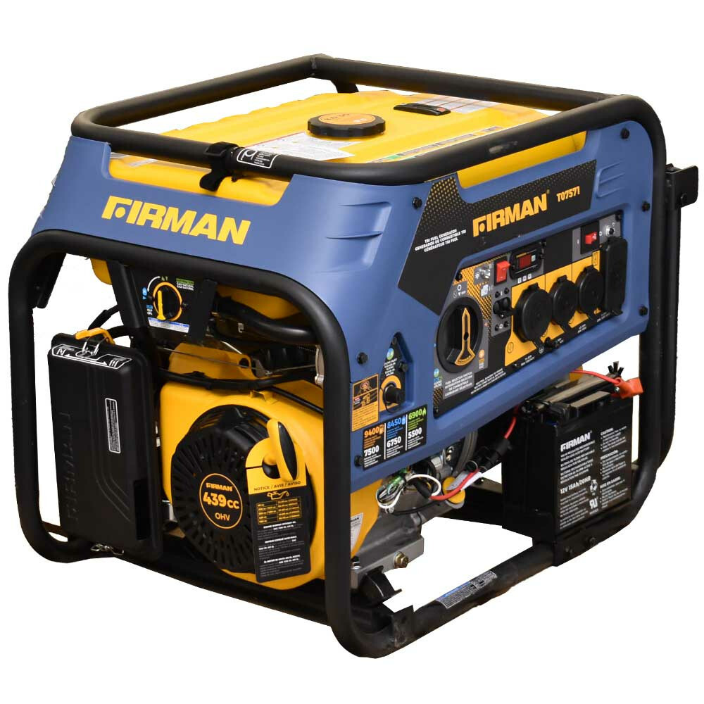 Firman Tri Fuel Portable Generator Electric Start 7500W 120/240V