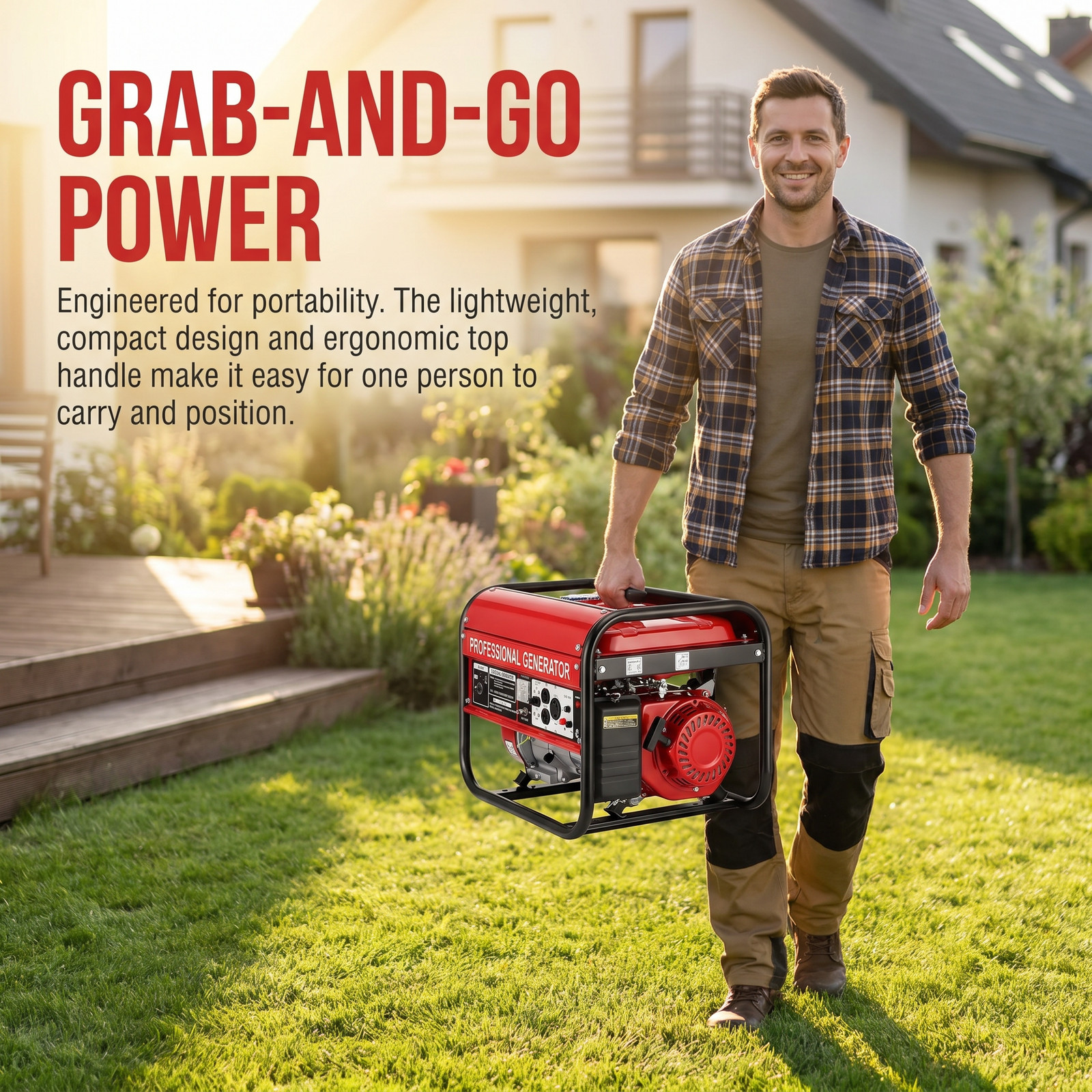 5000W Gas Inverter Generator Electric Start 110V+220V Generators Portable Quiet