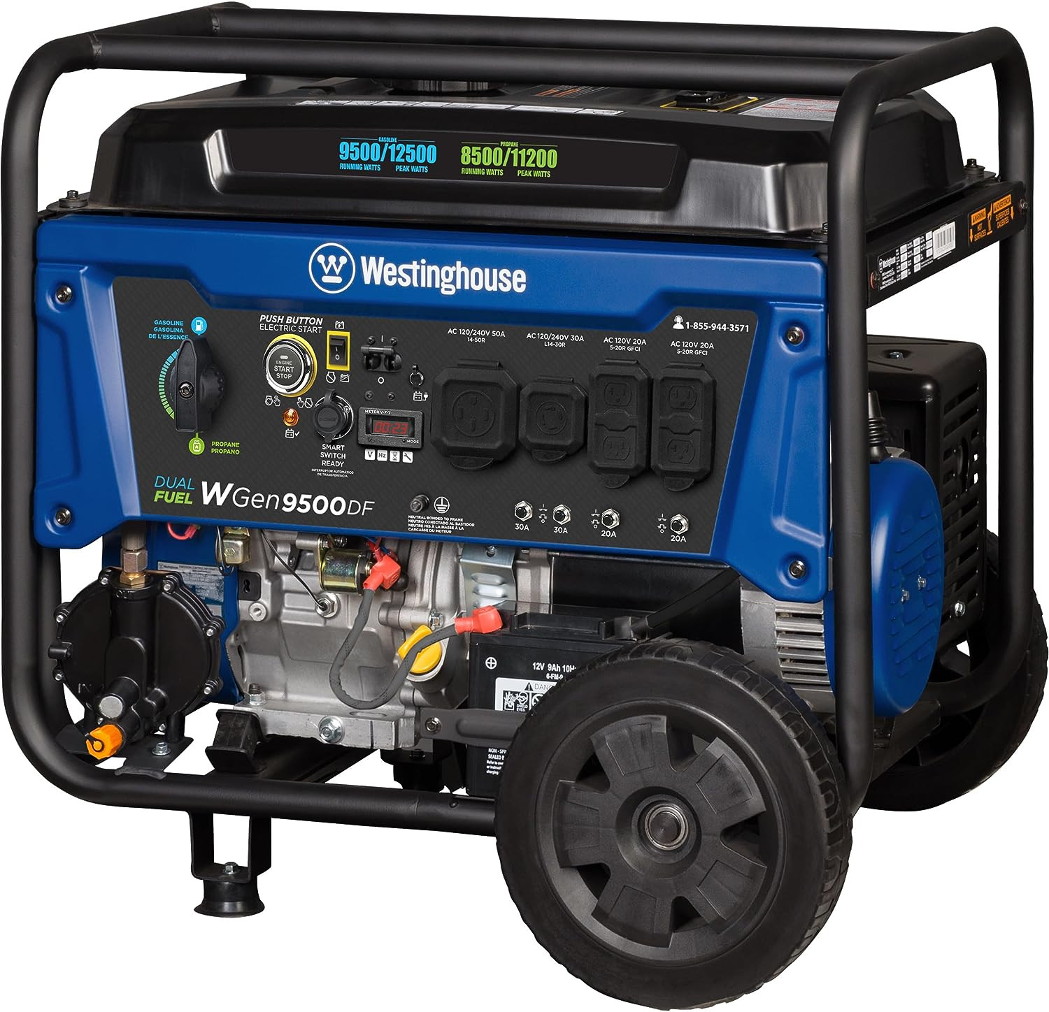 Dual Fuel Home Backup Portable Generator Remote Electric Start Gas Propane 12500