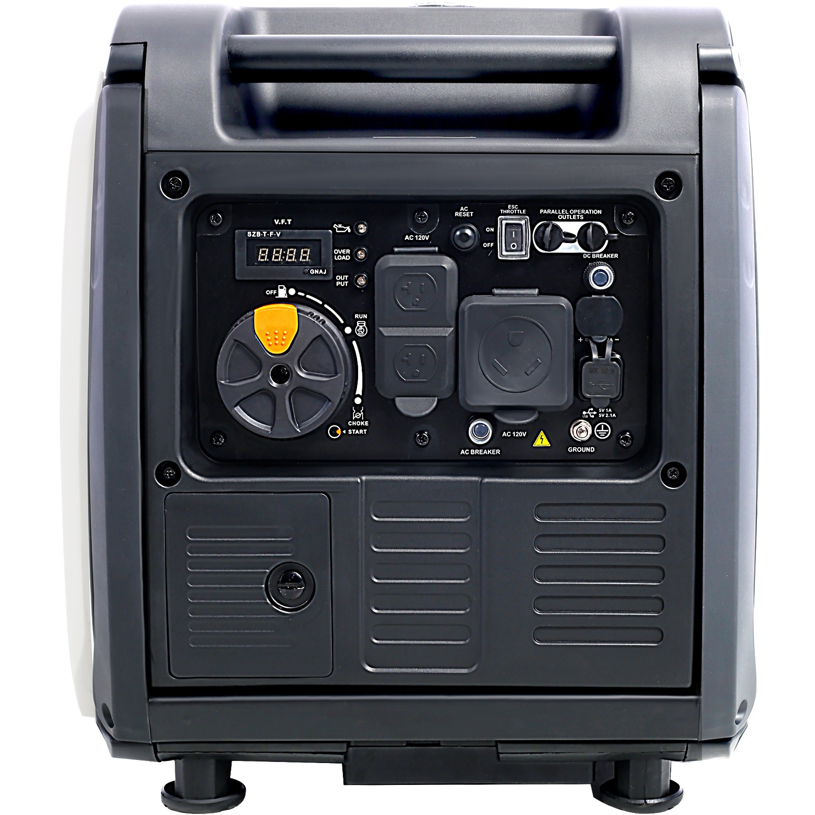 4500W Portable Inverter Generator Ultra-Quiet Gas RV Home Backup Foldable Handle