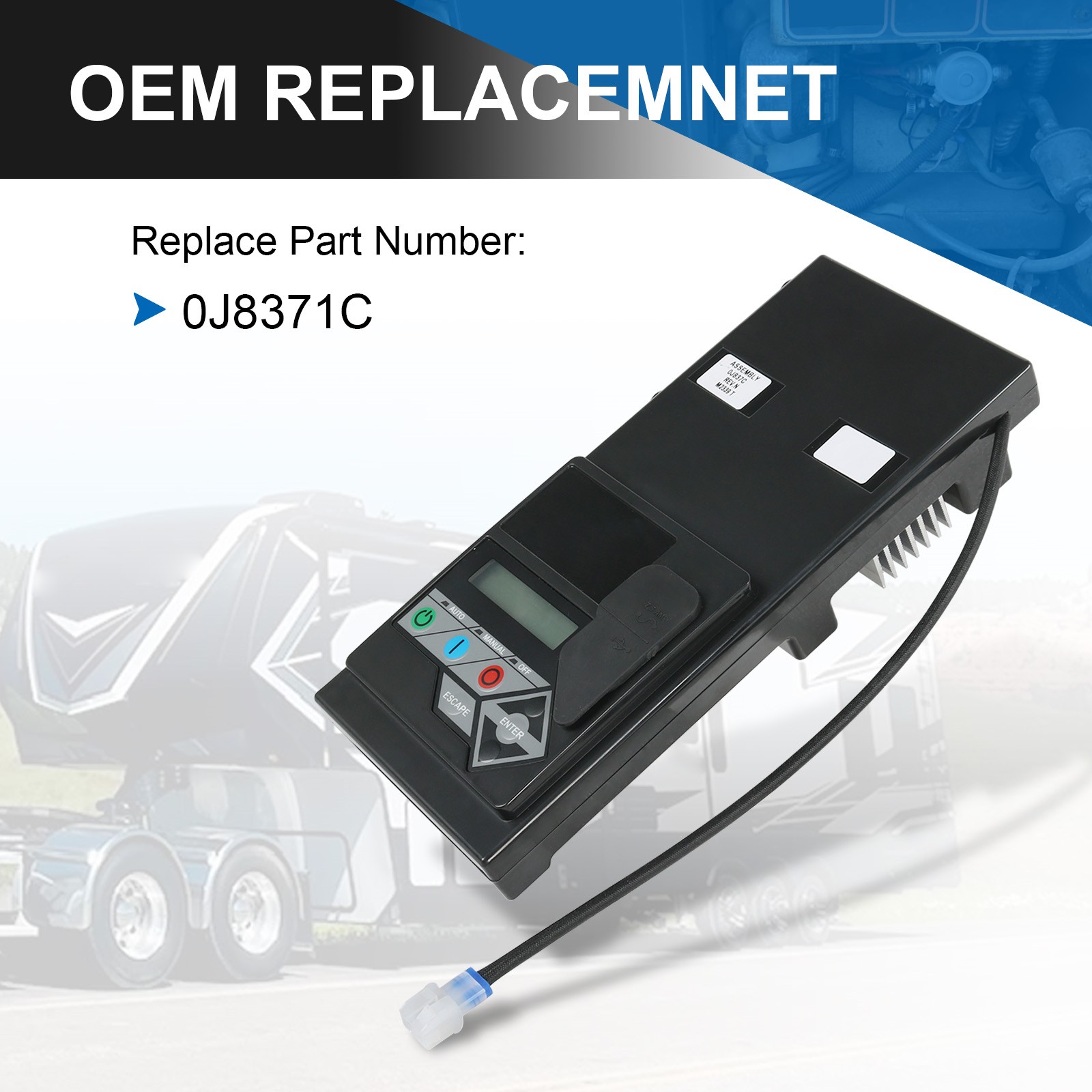 Black Generator Standby Controller Assembly HSB AC Replace For RV 0J8371C