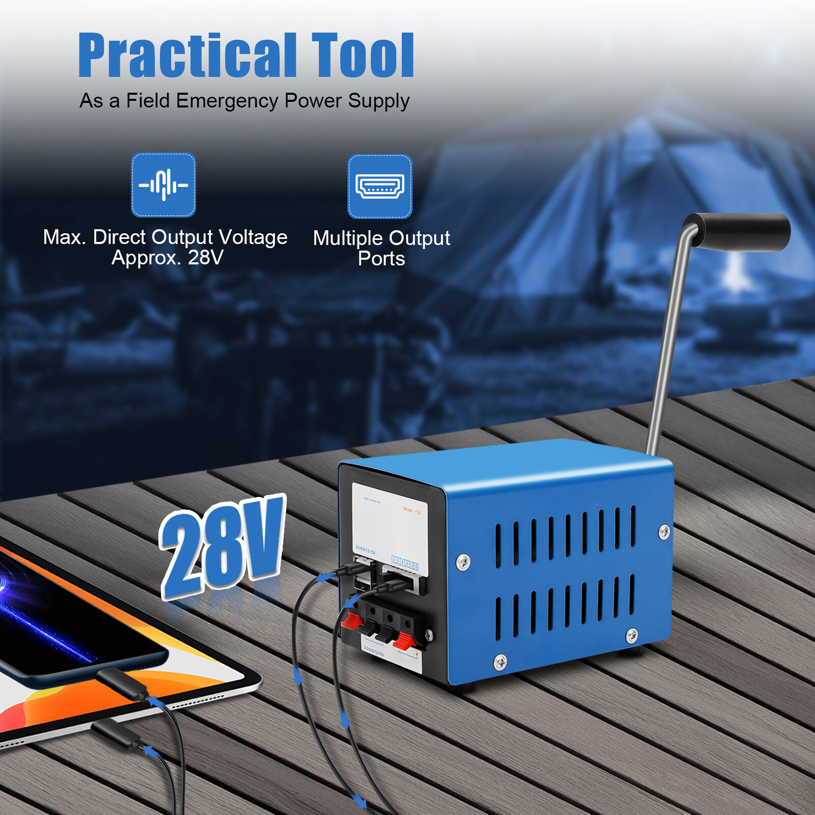 Outdoor Portable Multifunction Emergency Survival Hand Crank Charge Generator