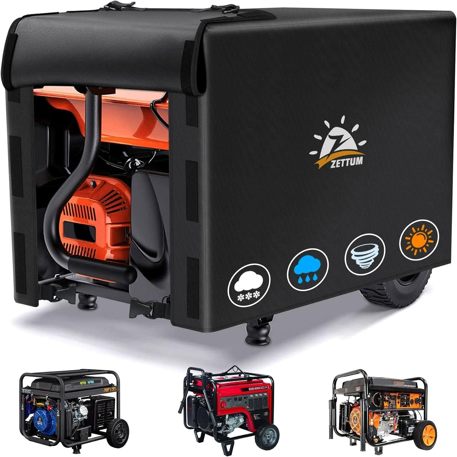 32 Inch 600D Outdoor Generator Covers Heavy Duty Waterproof for DuroMax, Honda