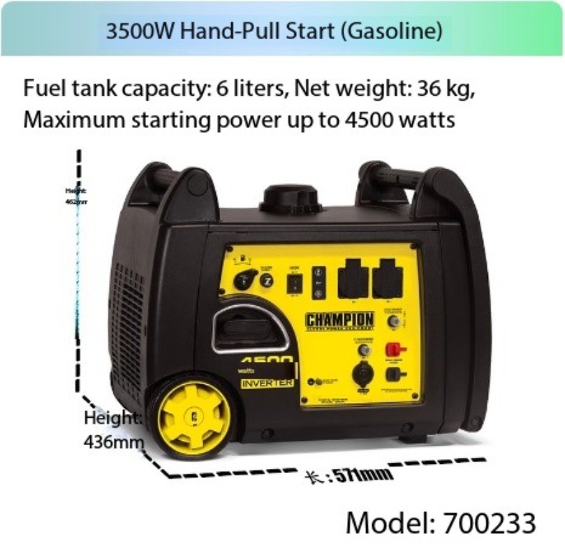 Generator LPG Gasoline 2KW 3KW 220V Inverter Home Use Low Noise RV Outdoor