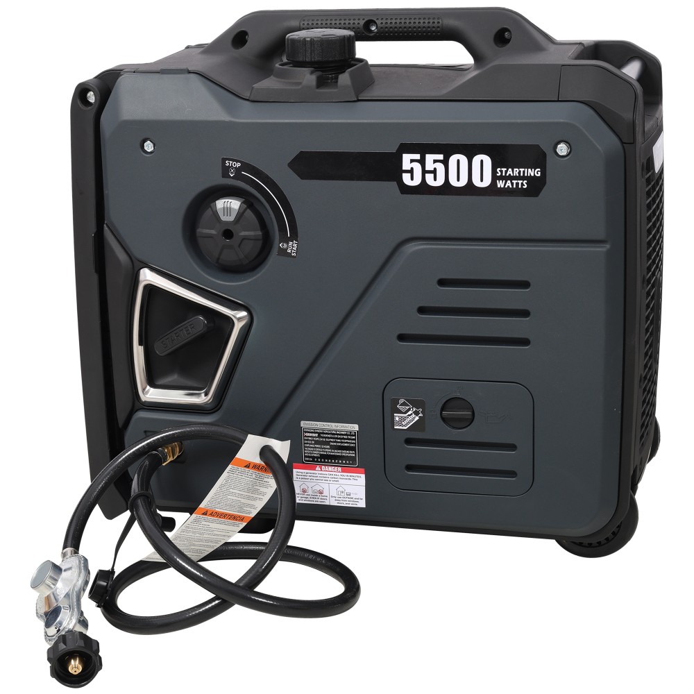 5500W Dual Fuel Inverter Generator w/ Remote Start, CO Sensor & Wheels