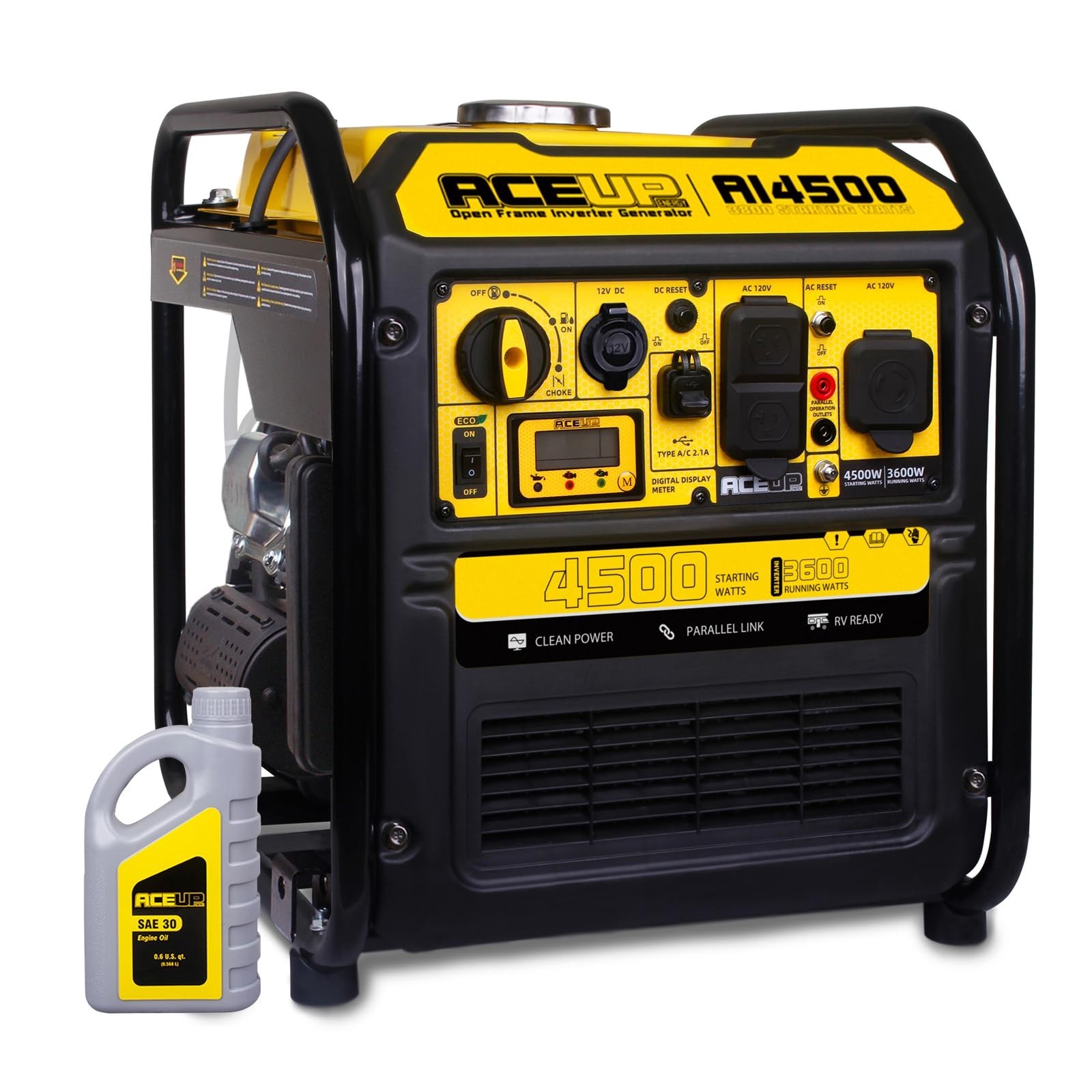 [US Fast Ship] 4500W Inverter Generator 223CC RV Ready EPA Gasoline 3600W Backup