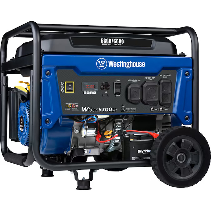 Westinghouse 6,600-W Portable Gas Powered Generator w/ Electric Start, CO Sensor