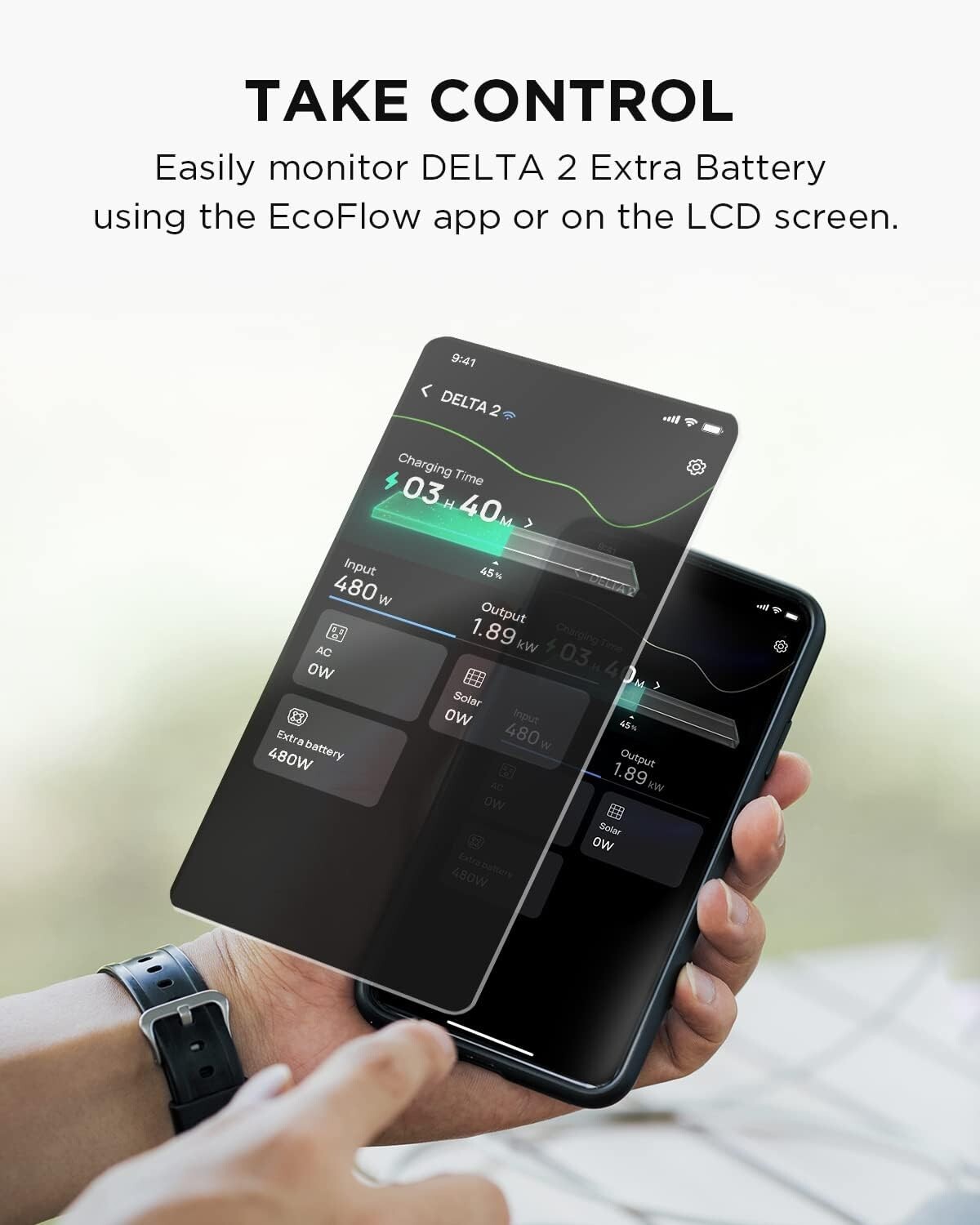 EcoFlow DELTA 2 Smart Generator Extra Battery 1024Wh for Outdoor, RV, LiFePO4