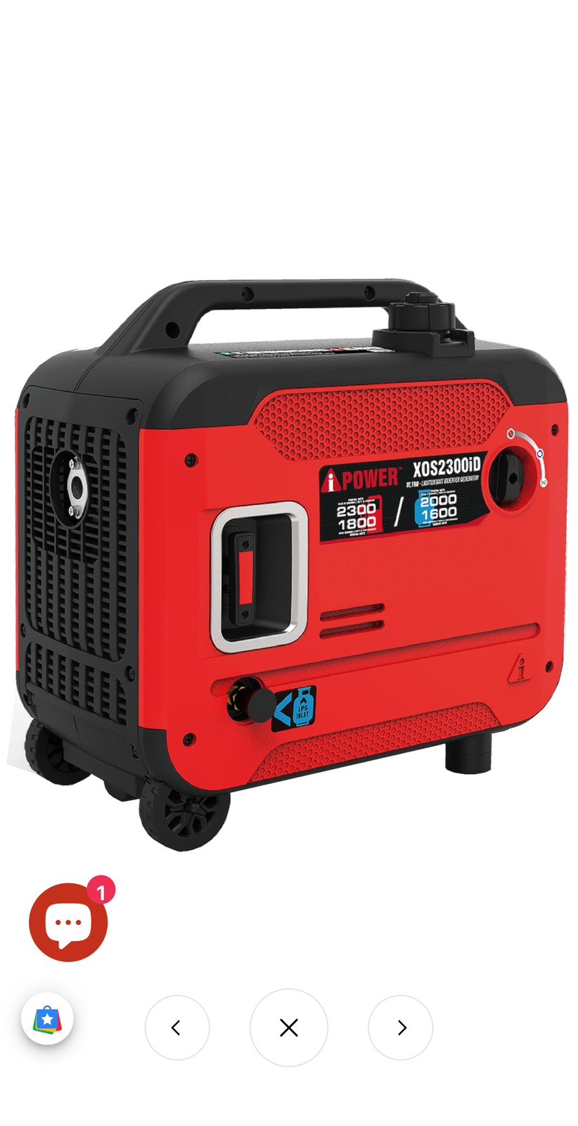 A-iPower Lightweight & Portable Inverter Generator XOS2300iD Dual Fuel Generator