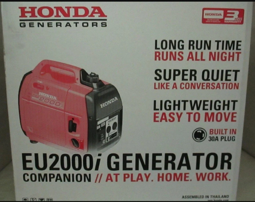 Honda EU2000i Companion 2000W Inverter Generator Portable Quiet Gas 30A