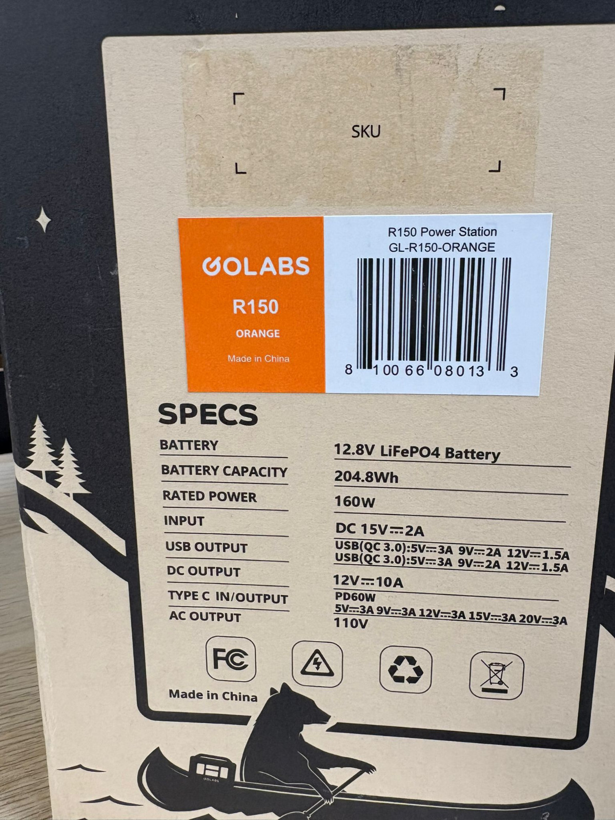 GOLABS Portable Power Station 204Wh LiFePO4 Battery with PD 60W USB C and QC 3.0
