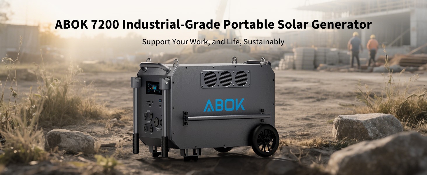 ABOK Ark7200 9792Wh 7200W 240V/120 Power Station, Solar Generator, UPS
