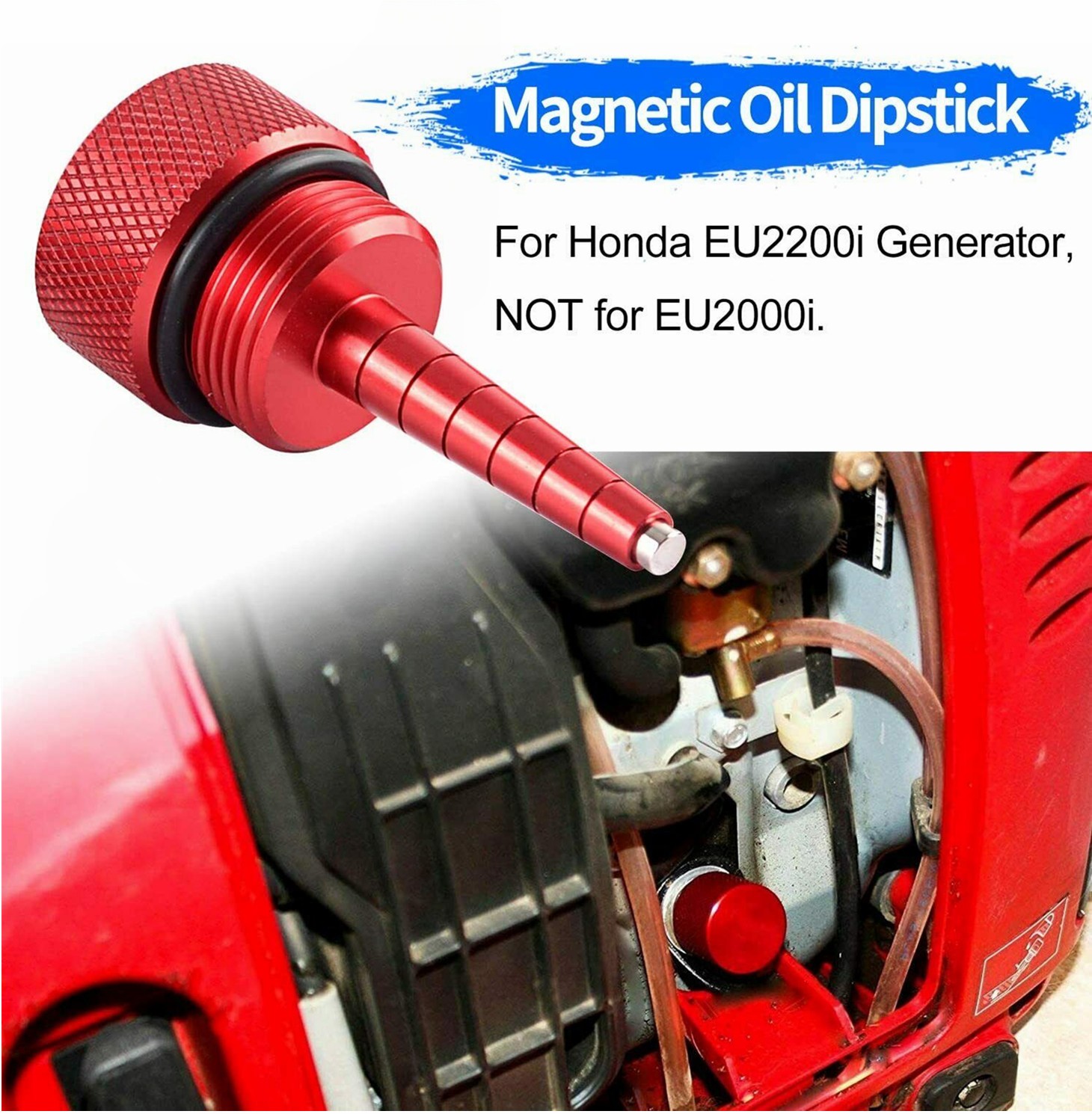 Magnetic Oil Dipstick Generator Oil Dip Stick Red for Honda EU2200i Generator